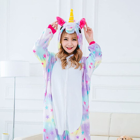 Set Infantil con Pijama Entero + Pantuflas Diseño Unicornio Multicolor/blanco