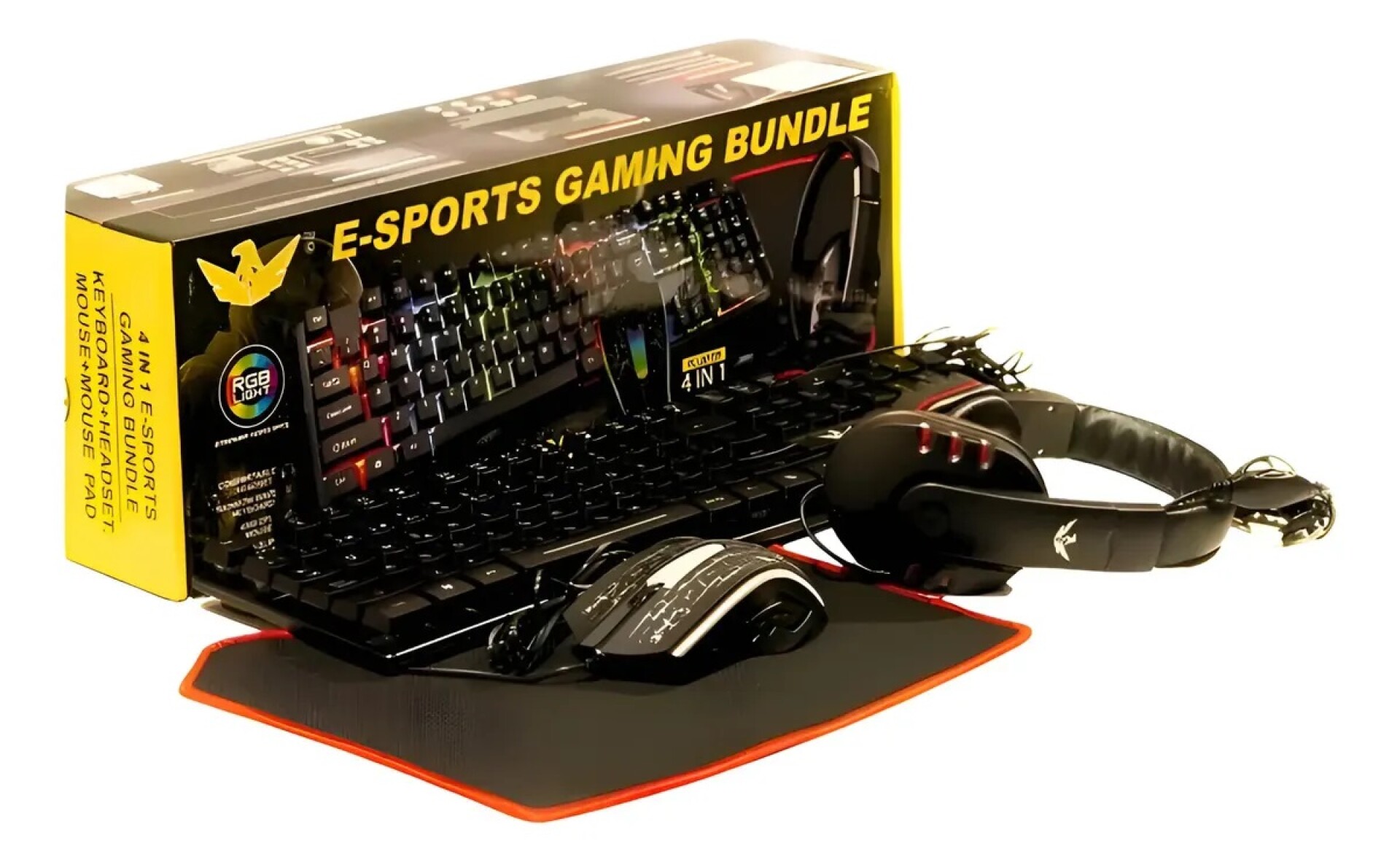 Set Teclado + Mouse + Pad + Auriculares Gamer 