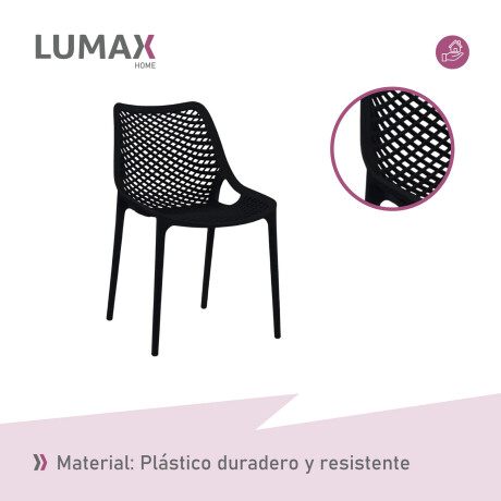 Silla Plastico Lumax Napoles exterior interior apilable Negro