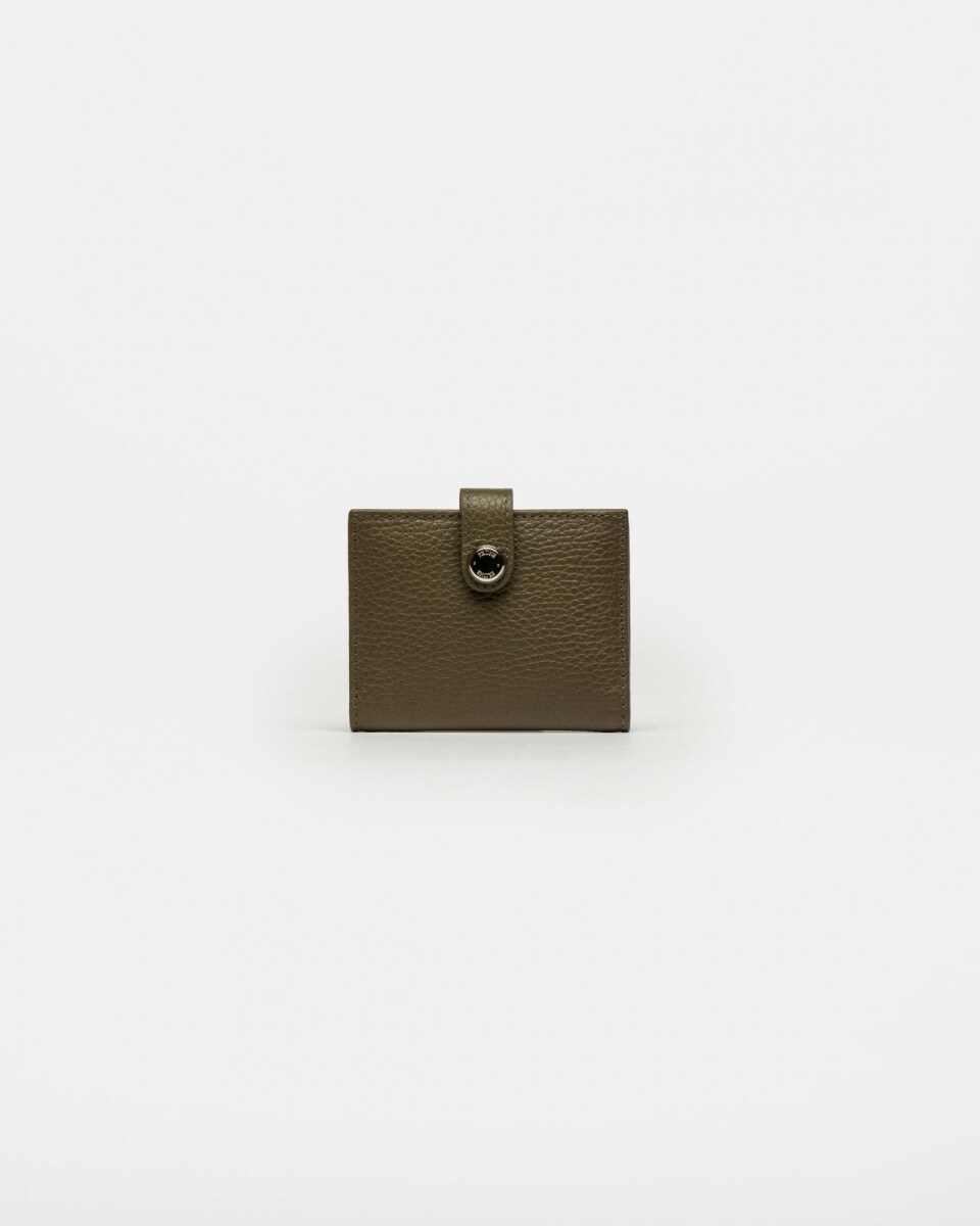 Billetera Sand En Cuero Graneado - Verde 