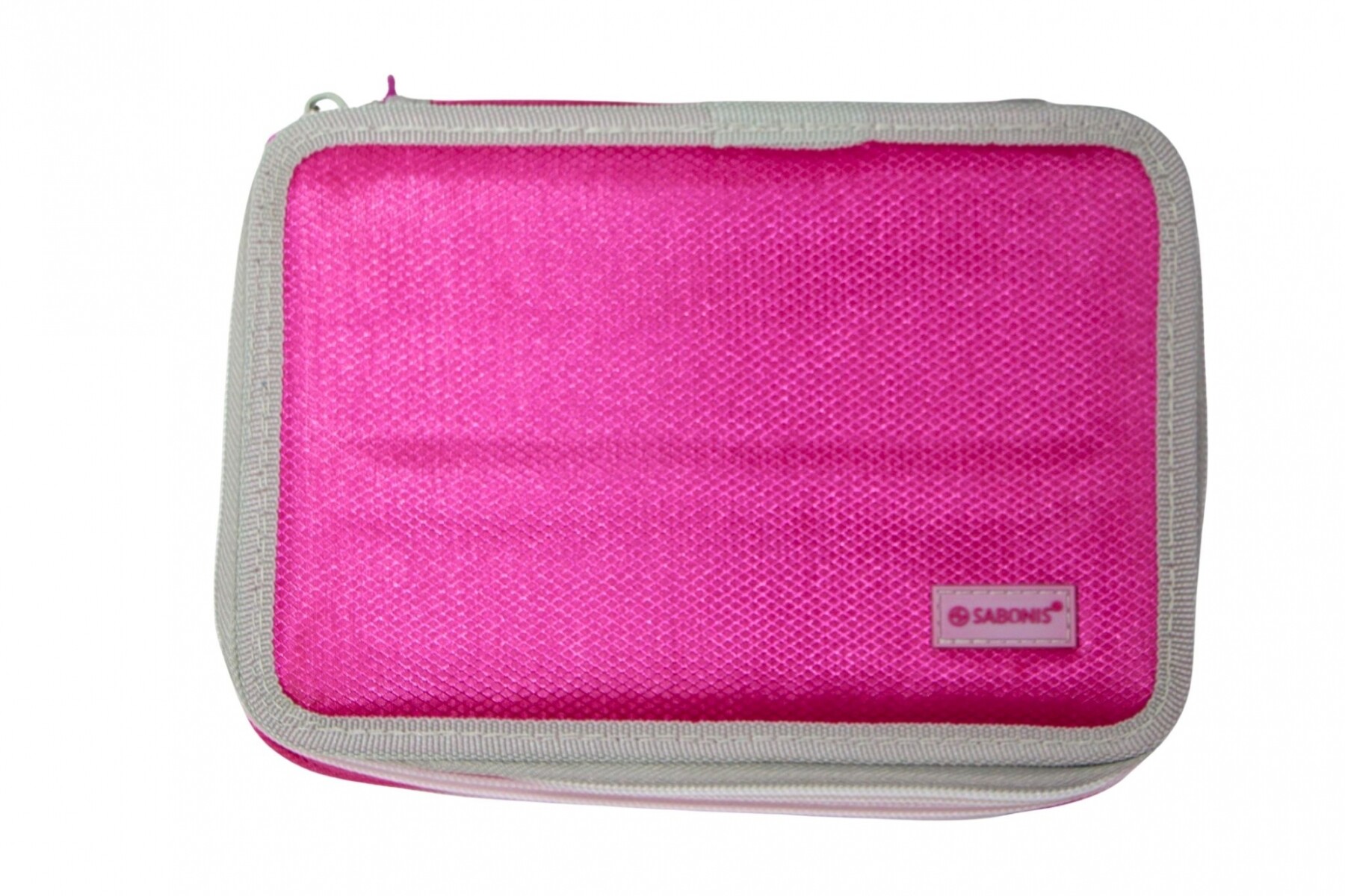 CARTUCHERA SABONIS DE 3 PISOS SIN UTILES - ROSADO Y GRIS 