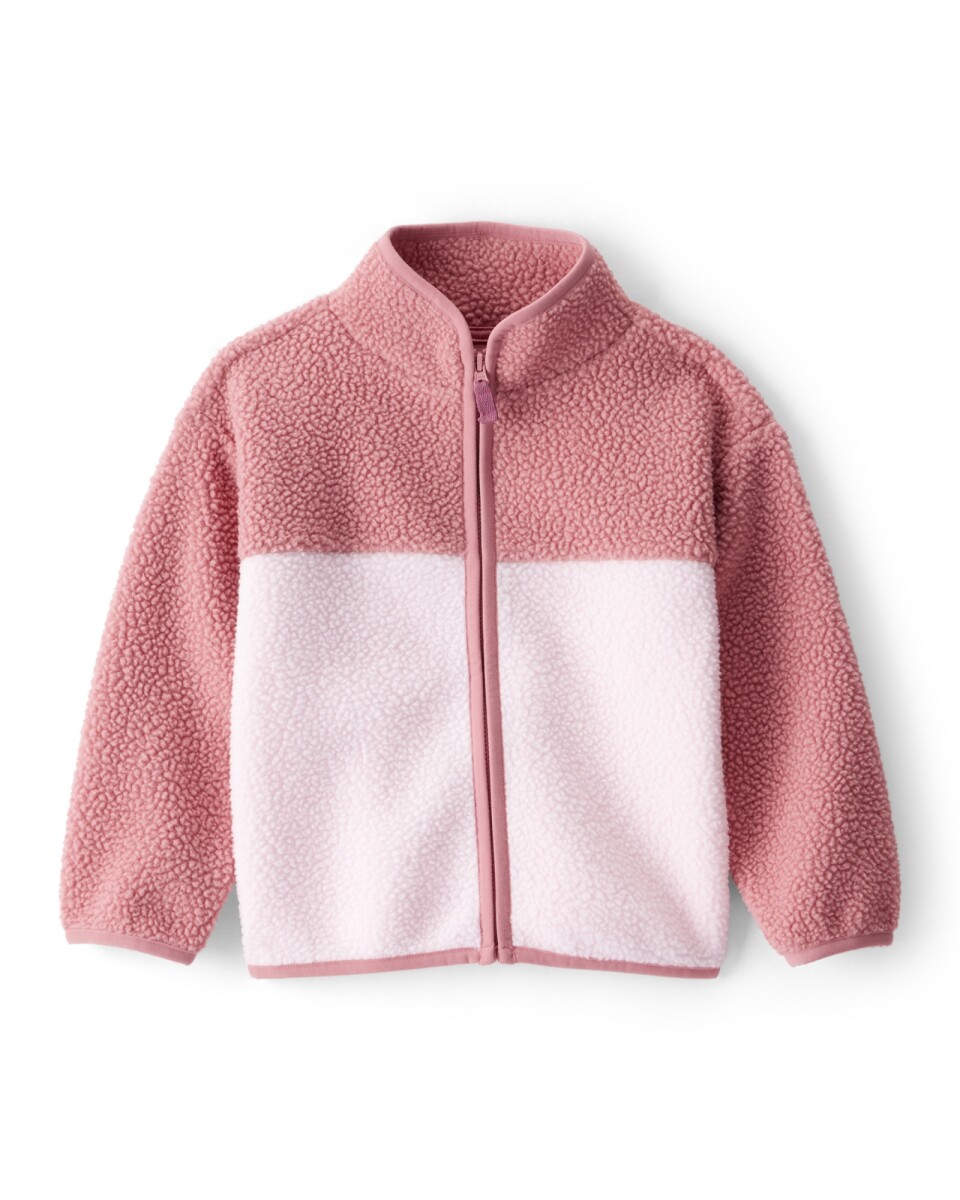 Campera de polar, diseño colorblock 