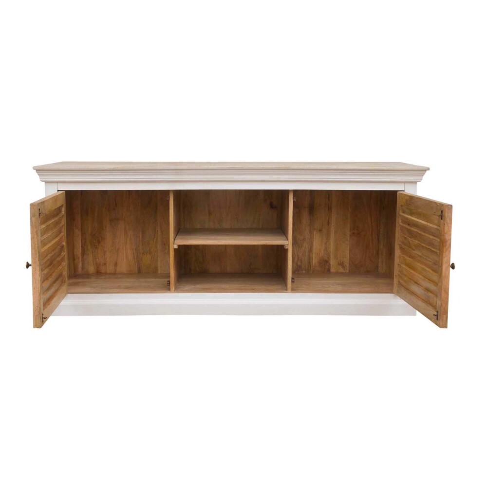 MUEBLE PARA TV MADERA-DE-MANGO NATURAL-BEIGE COSTA NATURAL BLANCO