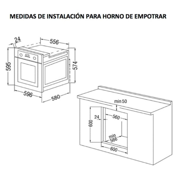 HORNO DE EMPOTRAR JAMES HEE INOX G2 HORNO DE EMPOTRAR JAMES HEE INOX G2