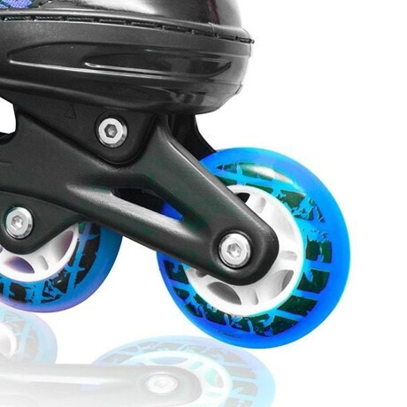 Patín Rollers Extensible Base Metal Ruedas Silicona Azul