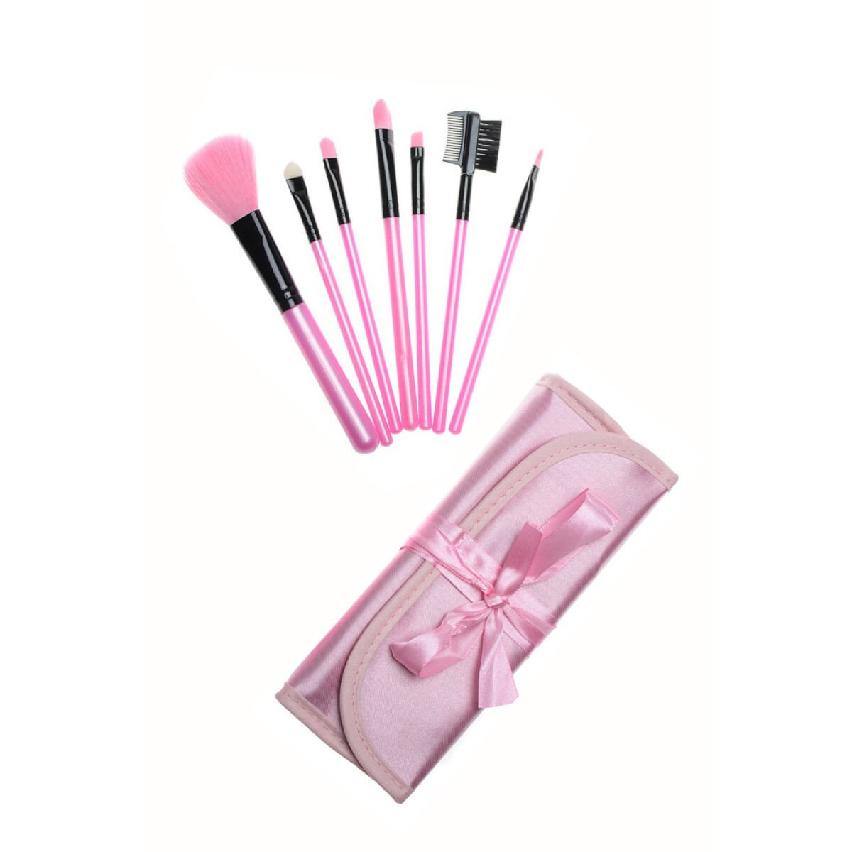 Set Porta Brochas Con Brochas - Rosa Claro 