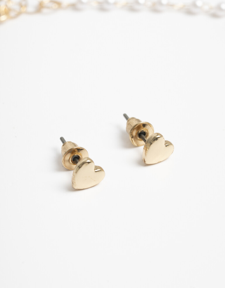 Bijouterie Set Sets temáticos Set De Aros Corazón Y Collar Con Perlas - Dorado