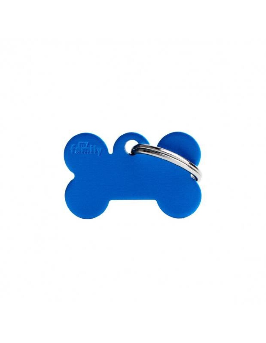 CHAPA HUESO MY FAMILY PEQUEÑA ALUMINIO AZUL 
