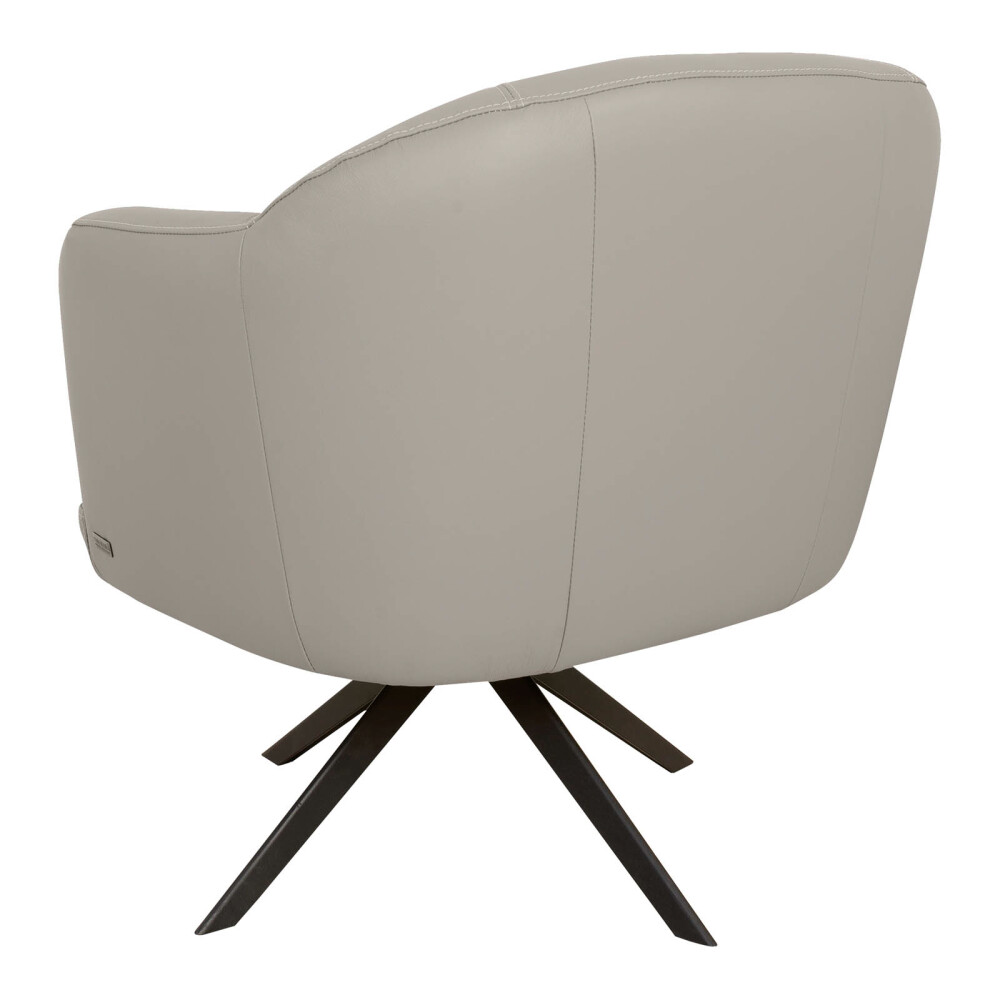 BUTACA GIRATORIA 1 CUERPO CUERO-100-NATURAL GRIS 1004 GREY