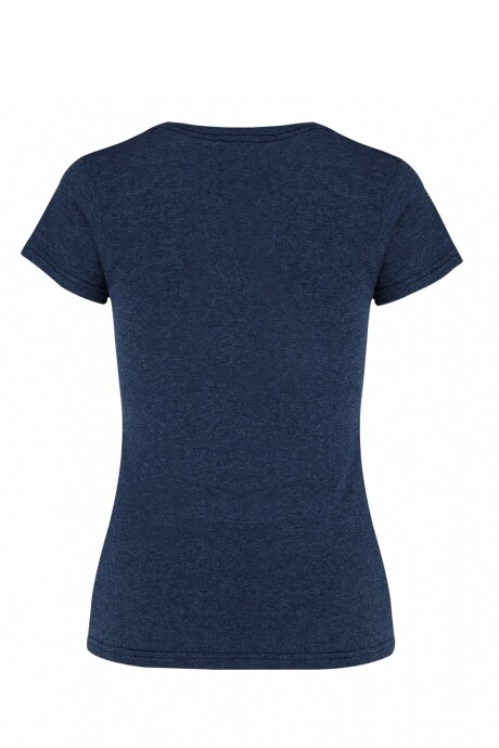Camiseta jaspe escote en v dama Azul marino