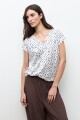 Blusa frente estampa lunares crudo