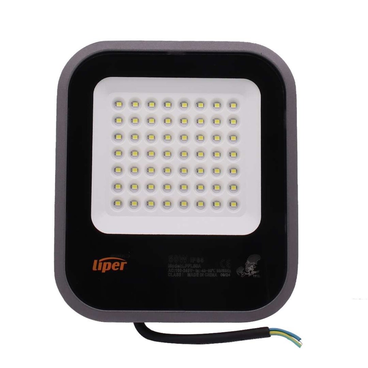 Foco 50W Liper Reflector Exteriores Interiores Luz Fria IP66 - Variante Color Negro 