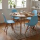Pack 4 Sillas De Comedor Eames Lumax De Diseño Moderno Con Patas De Madera Azul