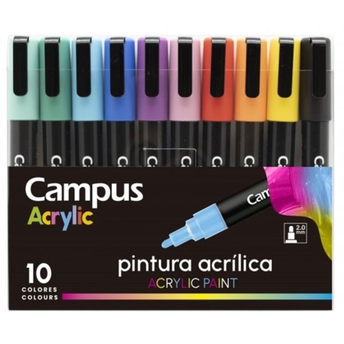 Marcador Campus Acrílico 10 Colores 