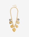 Collares Cortos Metal Collar Corto Multidijes Monedas Y Corazón - Dorado Oro Amarillo