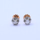 Caravanas oro 18k antiguas en 2 tonos con brillantes. Caravanas oro 18k antiguas en 2 tonos con brillantes.