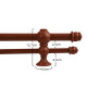 Barrote cortina doble de metal 2 m + 2 Soportes MOGNO
