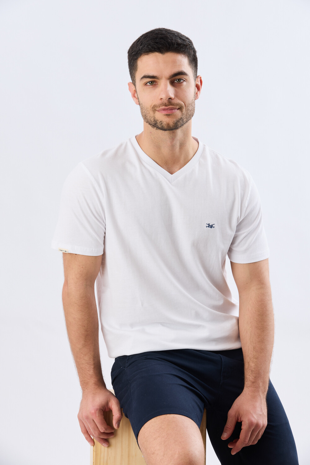 REMERA BÁSICA V DE ALGODÓN Blanco