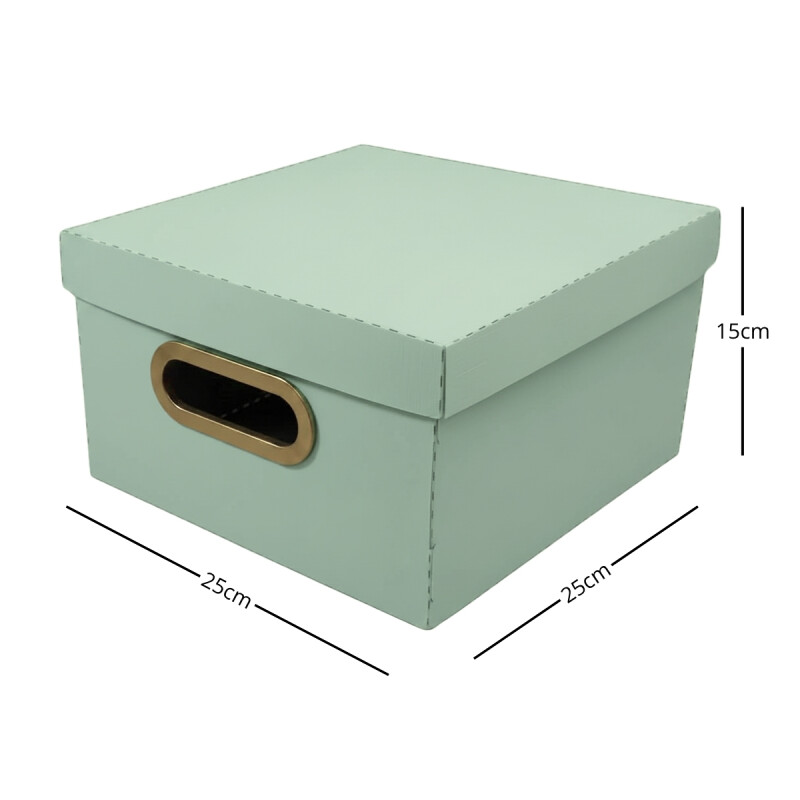 Caja Organizadora Lino P 25cm x25cm x15cm VERDE