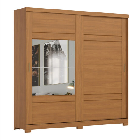 ROPERO VERGGO 2 PUERTAS 3 CAJONES INTERNOS CON ESPEJOS GUARDARROPA CLOSET ARMARIO COLOR MADERA
