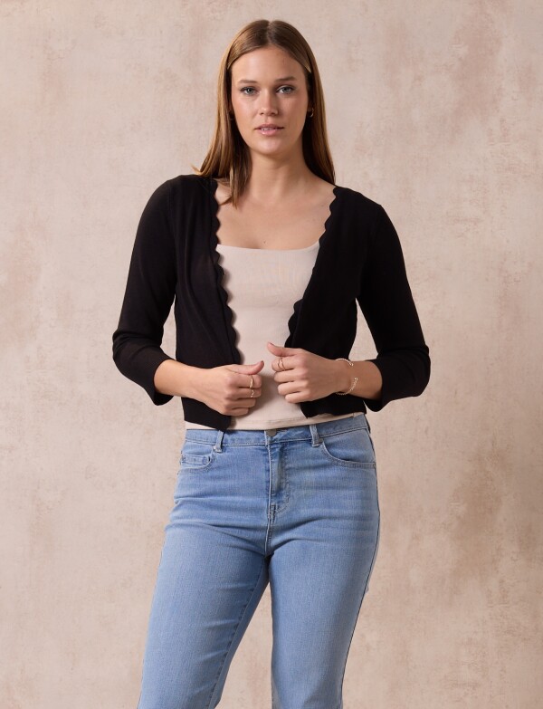 Cardigan Crop NEGRO