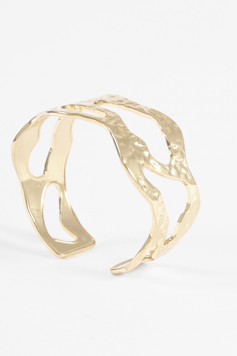 Pulsera acero wavy dorado