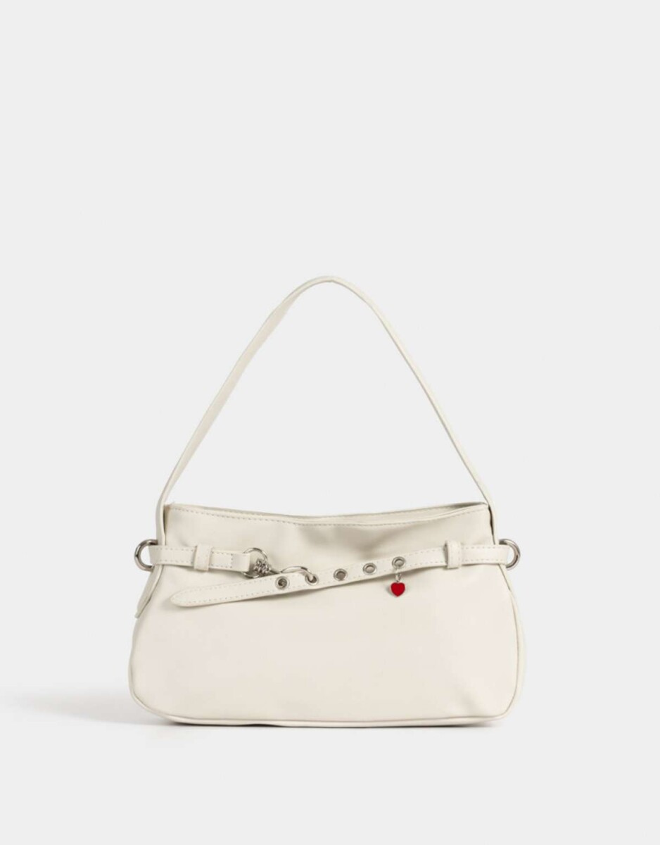 Bandolera Con Arandelas Y Charm - Blanco Crudo 