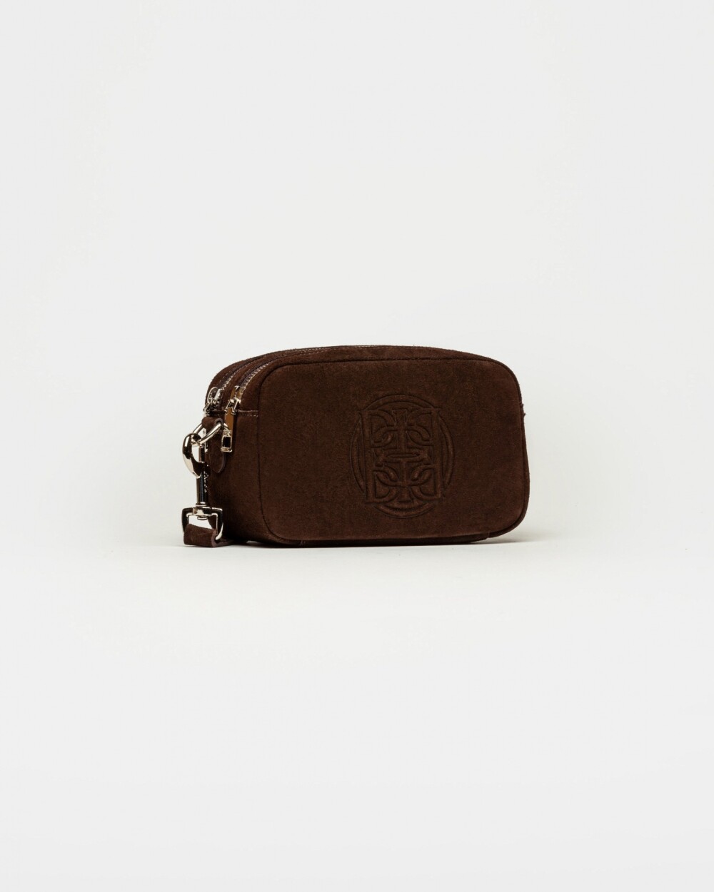 Bandolera New Eterial en Cuero Gamuza Chocolate