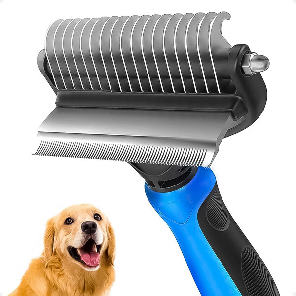 Peine Deslanador Profesional Pelo Corto Y Medio - Mascotas Color Azul Peine Deslanador Profesional Pelo Corto Y Medio - Mascotas Color Azul