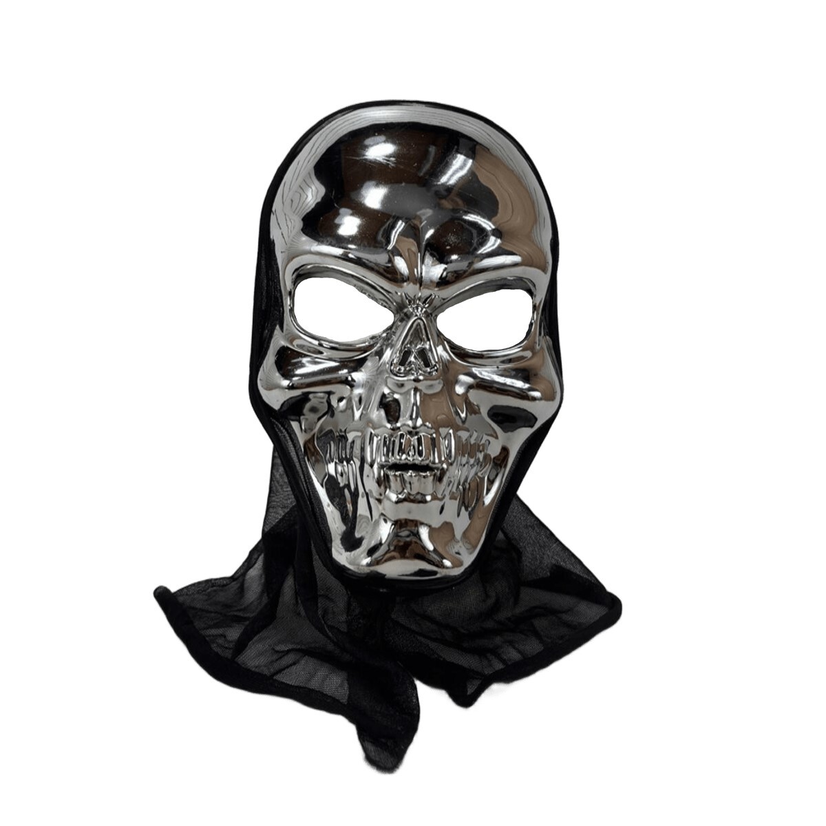 Careta de halloween rígida cromada 2 colores 23cm - Careta De Halloween Rígida Cromada 2 Colores 23cm 