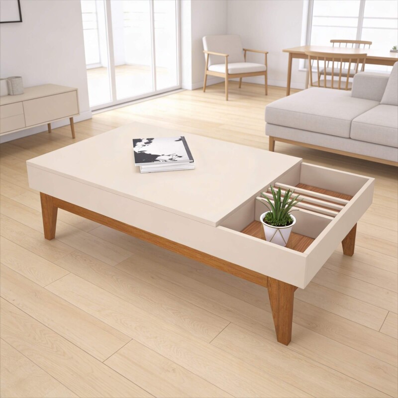 Mesa de centro Vitta Off white/Nature