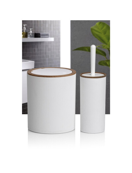 SET 2PCS BAÑO PP Y MADERA BLANCO SET 2PCS BAÑO PP Y MADERA BLANCO