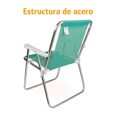 Silla Alta Aluminio Reposera Mor 110 kg Plegable Sannet Verde