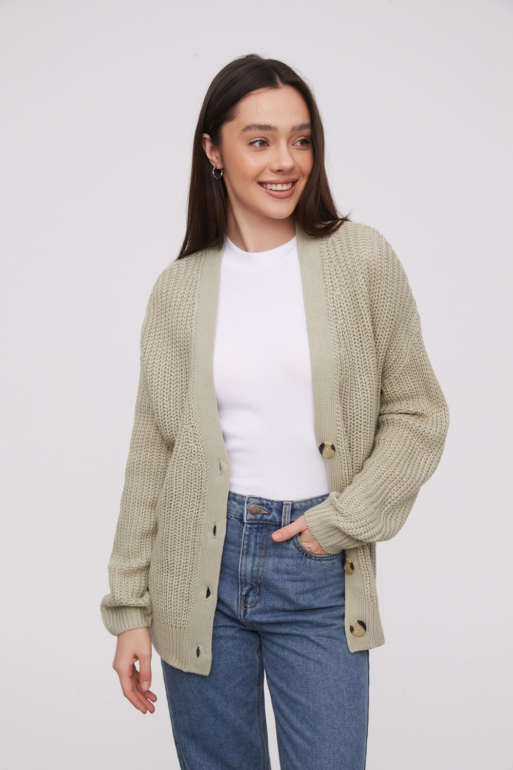 Cardigan Ahualoa Verde Palido