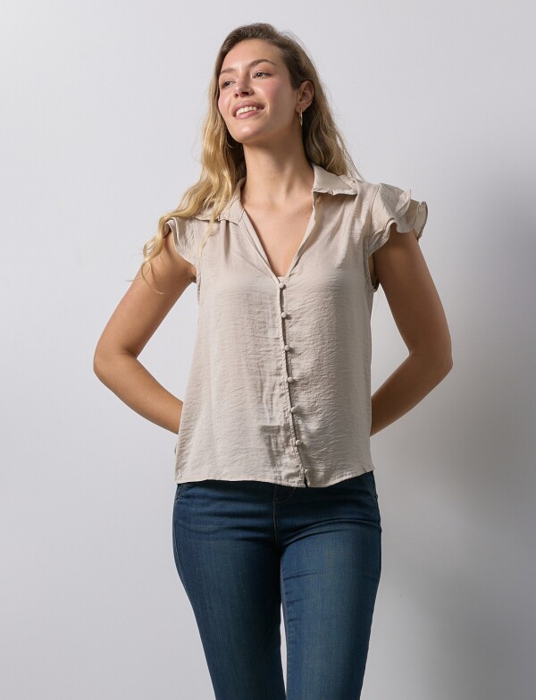 Camisa Saten BEIGE