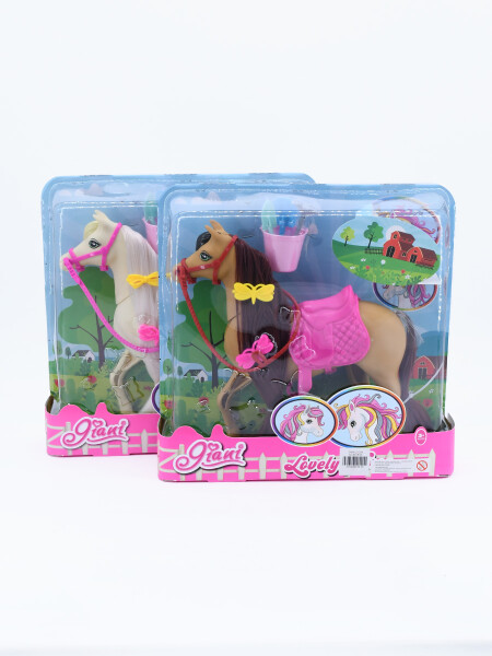 CABALLO CON ACCESORIOS MARRON