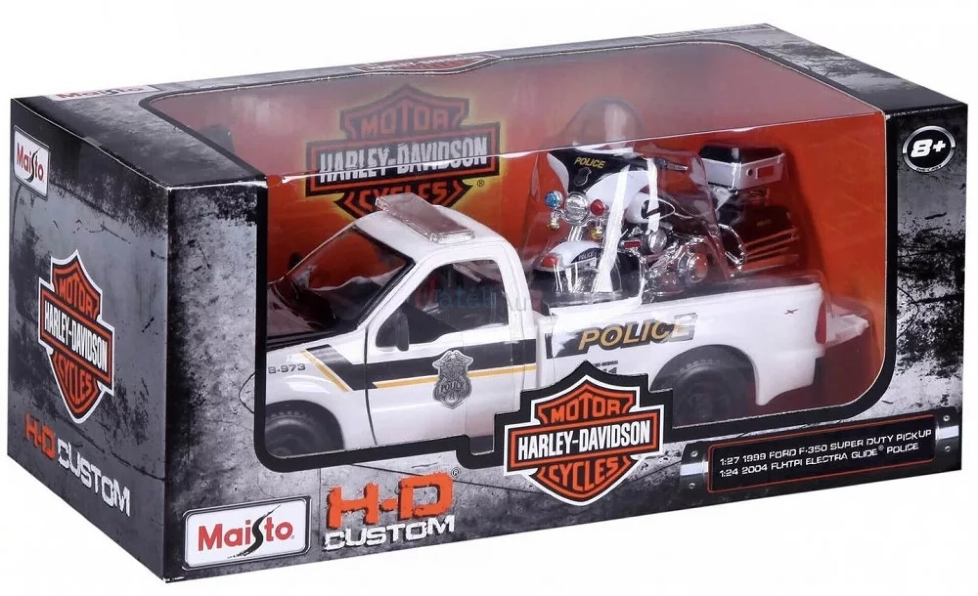 Ford F-350 1999 Pick Up + Harley Police Dep. - B Maisto 1/24 