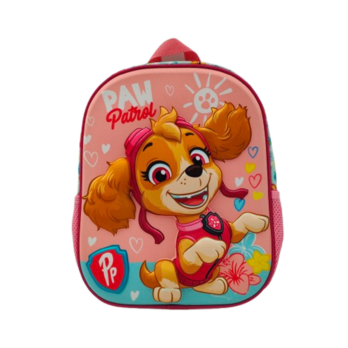 MOCHILA 30 CM 3D TAFETA PAW PATROL FEM CORAL 