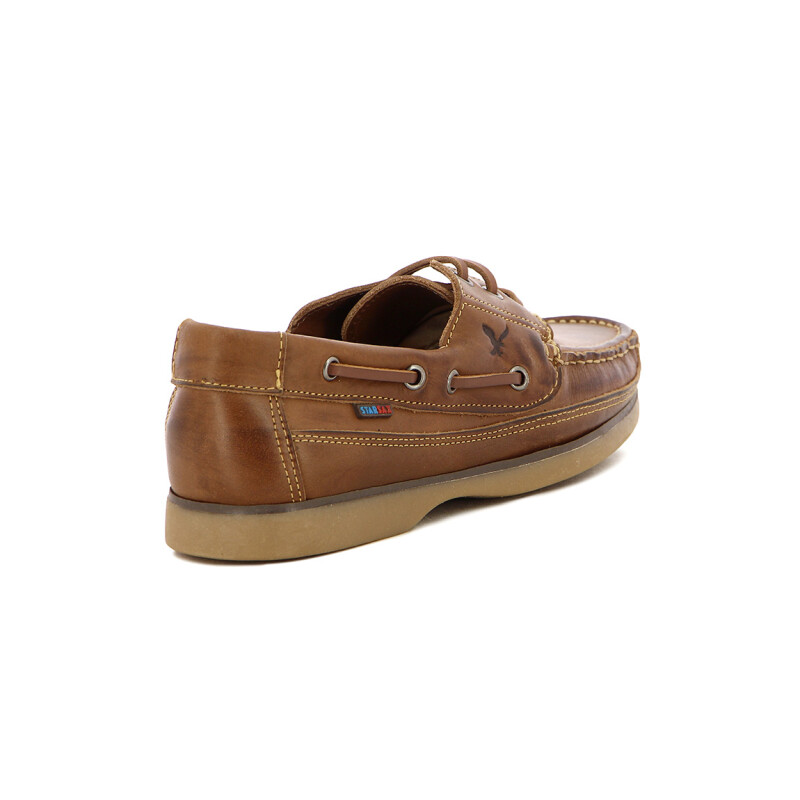 Starsax Hombre Nautico Acordonado Combinado Tabaco
