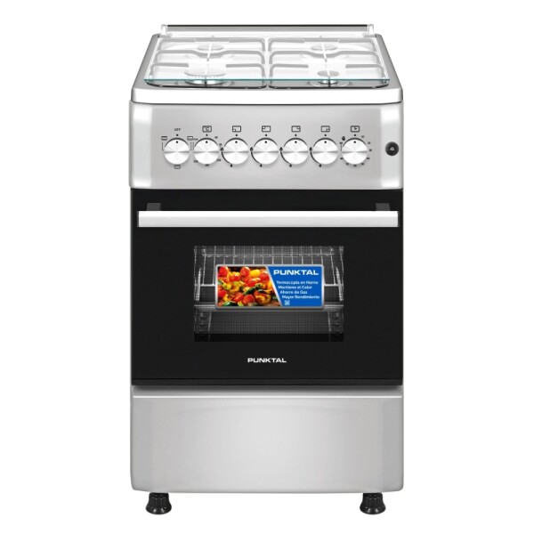 COCINA INOX 4 GAS HORNO 56 LTS. GAS -ENCENDIDO acero inoxidable