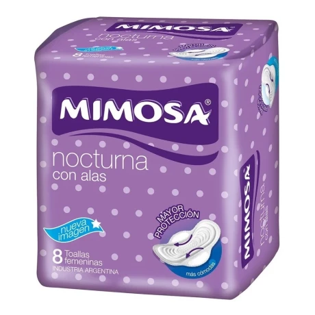TOALLA MIMOSA NOCTURNA CON ALAS X 8 TOALLA MIMOSA NOCTURNA CON ALAS X 8