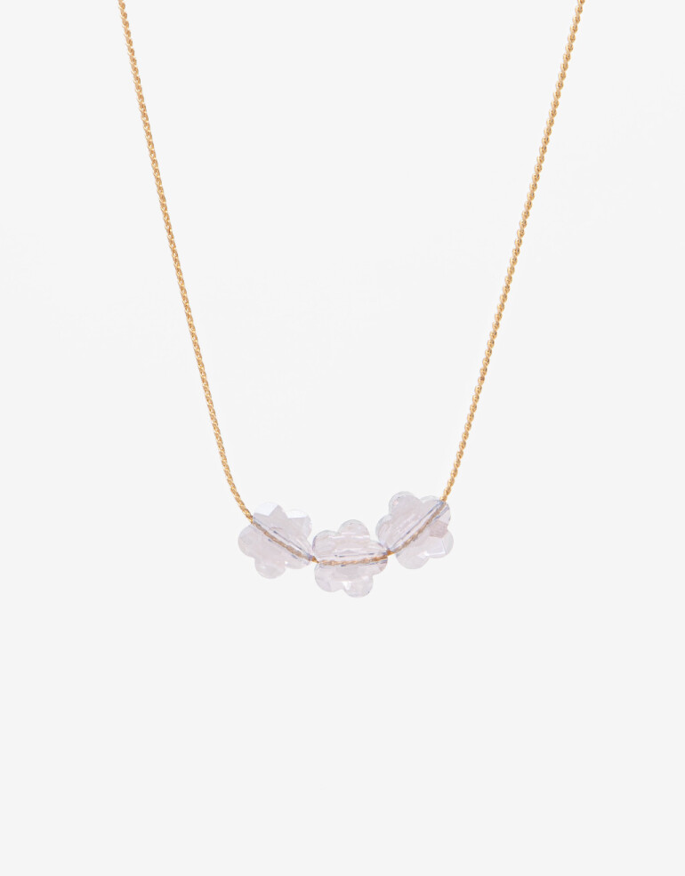 Cadena Corta con Dije Con Dijes Collar Con Dije Corazones Acrílico - Dorado