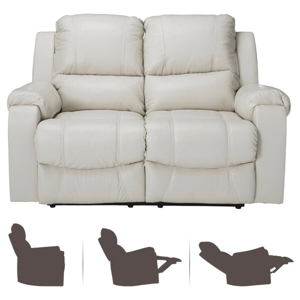Sofá Sillón 2 Cuerpos Reclinable Masajeador Electrico Living Color Variante Crema
