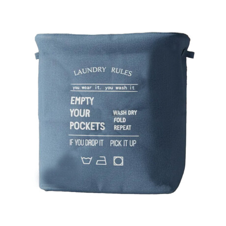 Bolso canasto con cierre y tapa de tela para Ropa Lavanderia Azul