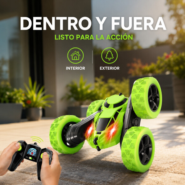 Auto A Control Remoto 360º Acrobático Stunt Juguete 4x4 Variante Color Verde