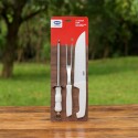 KIT ASADO 3 PIEZAS CUCHILLO, TENEDOR, CHAIRA MOR KIT ASADO 3 PIEZAS CUCHILLO, TENEDOR, CHAIRA MOR