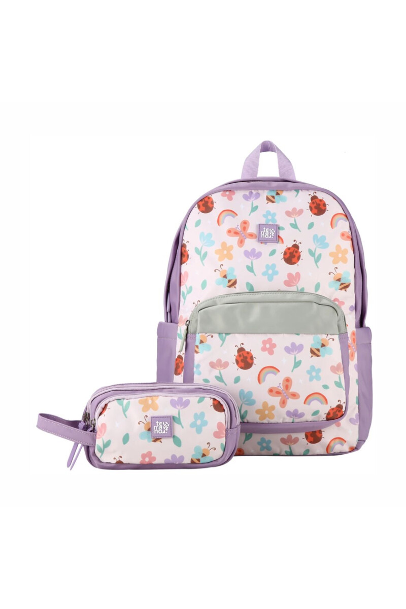 Kit Mochila + Cartuchera kids - Purple Flower Kit Mochila + Cartuchera kids - Purple Flower