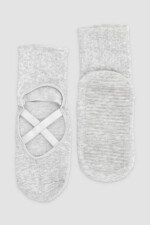 Media pilates con elastico Gris melange