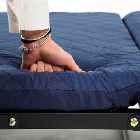 Catre Cama Plegable 180x75cm Acolchonado P/camping Azul