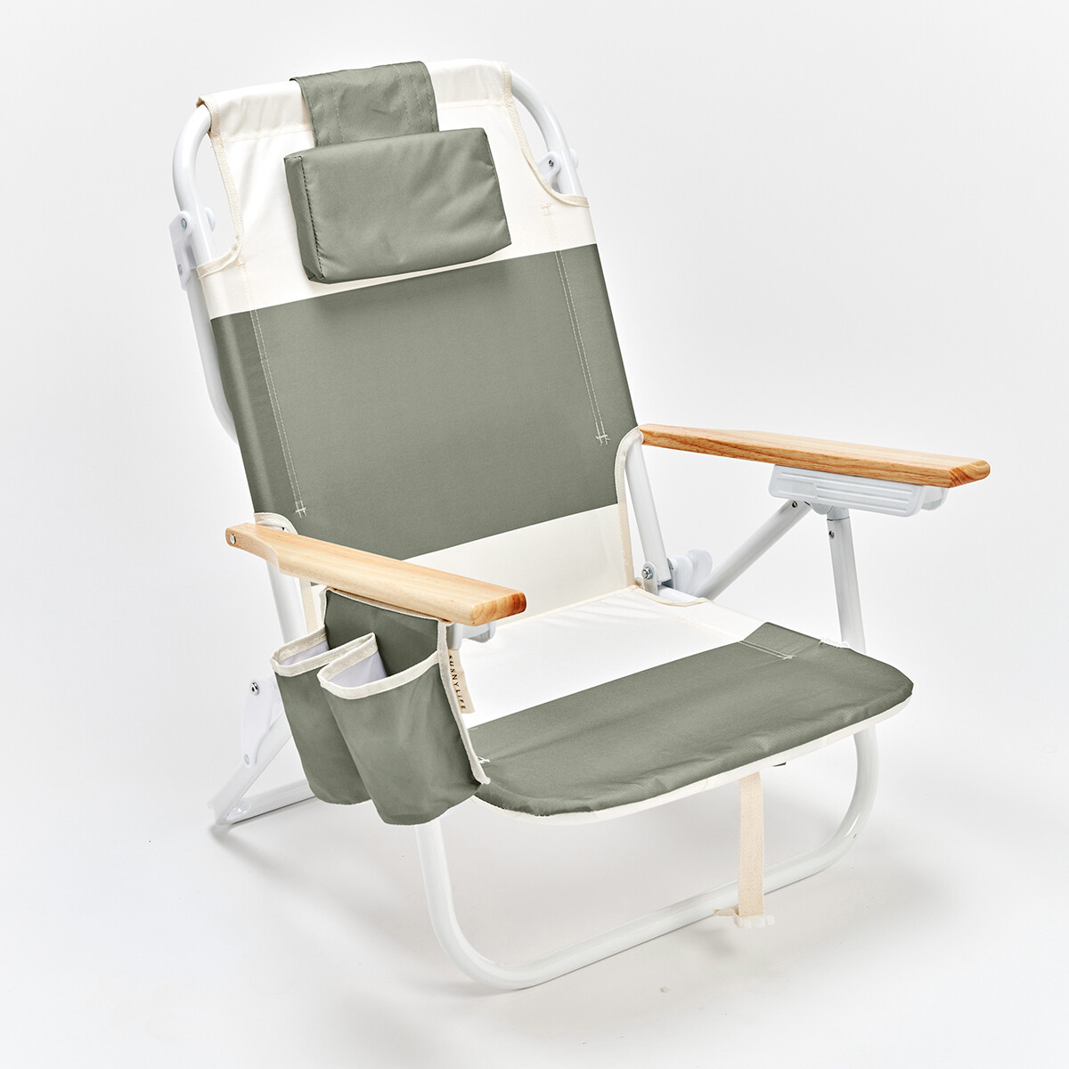 S61DBCA - Reposera Playa Reclinable Mochila Sunnylife Seagrass Sage Block 